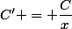 C' = \dfrac{C}{x}