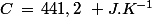 C\,=\,441,2\,\, J.K^{-1}