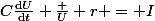 C\frac{\mathrm{d}U}{\mathrm{d}t}+\frac U r = I