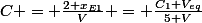 C = \frac{2 x_{E1}}{V} = \frac{C_1 V_{eq}}{5 V}