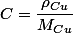 C=\dfrac{\rho_{Cu}}{M_{Cu}}