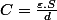 C=\frac{\varepsilon.S}{d}