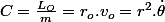C=\frac{L_{O}}{m}=r_{o}.v_{o}=r^{2}.\dot{\theta}