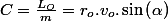 C=\frac{L_{O}}{m}=r_{o}.v_{o}.\sin\left(\alpha\right)