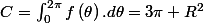 C=\intop_{0}^{2\pi}f\left(\theta\right).d\theta=3\pi R^{2}