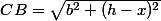CB=\sqrt{b^2+(h-x)^2}