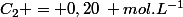C_{2} = 0,20\hspace{2} mol.L^{-1}