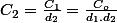 C_{2}=\frac{C_{1}}{d_{2}}=\frac{C_{o}}{d_{1}.d_{2}}