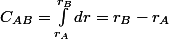 C_{AB}=\int_{r_{A}}^{r_{B}}dr=r_{B}-r_{A}