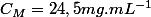 C_{M}=24,5mg.mL^{-1}