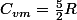 C_{vm}=\frac{5}{2}R
