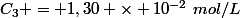 C_3 = 1,30 \times 10^{-2}~mol/L