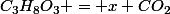 C_3H_8O_3 = x CO_2&nbsp;&nbsp;+y CO_3^{2- } +14 e-