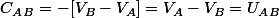 C_A_B=-[V_B-V_A]=V_A-V_B=U_A_B