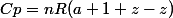 Cp=nR(a+1+z-z)