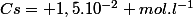 Cs= 1,5.10^{-2} mol.l^{-1}