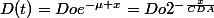 D(t)=Doe^{-\mu x}=Do2^{-\frac{x}{CDA}}