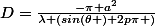 D=\frac{-\pi a^{2}}{\lambda (sin(\theta )+2p\pi )}