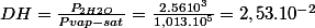DH=\frac{P_{2H2O}}{Pvap-sat}=\frac{2.5610^{3}}{1,013.10^{5}}=2,53.10^{-2}