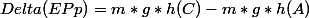 Delta(EPp)=m*g*h(C)-m*g*h(A)
