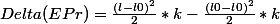 Delta(EPr)=\frac{(l-l0)^2}{2}*k-\frac{(l0-l0)^2}{2}*k