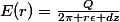 E(r)=\frac{Q}{2\pi r\epsilon dz}