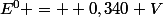 E^0 = +0,340 V