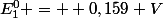 E^0_1 = +0,159 V