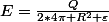 E=\frac{Q}{2*4\pi R^2 \varepsilon}