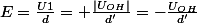 E=\frac{U1}{d}= \frac{|U_{OH}|}{d'}=-\frac{U_{OH}}{d'}