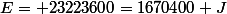 E= 23223600=1670400 J