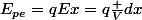 E_{pe}=qEx=q\frac {V}{d}x