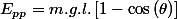 E_{pp}=m.g.l.\left[1-\cos\left(\theta\right)\right]