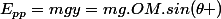 E_{pp}=mgy=mg.OM.sin(\theta )
