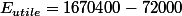 E_{utile}=1670400-72000
