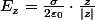 E_{z}=\frac{\sigma}{2\varepsilon_{0}}\cdot\frac{z}{|z|}