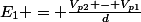 E_1 = \frac{V_{p2} - V_{p1}}{d}