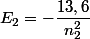 E_2=-\dfrac{13,6}{n_2^2}