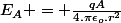 E_A = \frac{qA}{4.\pi\epsilon_o.r^2}