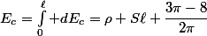 E_c=\int_0^\ell dE_c=\rho S\ell \dfrac{3\pi-8}{2\pi}