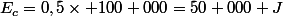 E_c=0,5\times 100 000=50 000 J