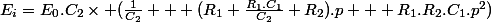 E_i=E_0.C_2\times (\frac{1}{C_2} + (R_1+\frac{R_1.C_1}{C_2}+R_2).p + R_1.R_2.C_1.p^2)