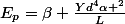 E_p=\beta \frac{Yd^4\alpha ^2}{L}