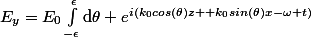 E_y=E_0\int_{-\epsilon}^{\epsilon}\mathrm{d}\theta e^{i(k_0cos(\theta)z +k_0sin(\theta)x-\omega t)}