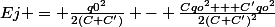 Ej = \frac{q0^2}{2(C+C')} - \frac{Cqo^2 + C'qo^2}{2(C+C')^2}