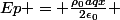 Ep = \frac{\rho_0aqx}{2\epsilon_0} 
