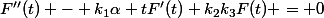 F''(t) - k_{1}\alpha tF'(t)+k_{2}k_{3}F(t) = 0