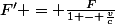 F' = \frac{F}{1 - \frac{v}{c}}