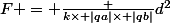 F = \frac {k\times |qa|\times |qb|}{d^2}