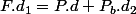 F.d_{1}=P.d+P_{b}.d_{2}